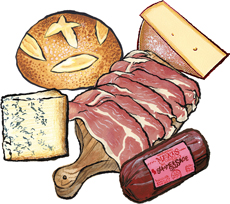 4 Cured Meats & Cheeses plus Bread Customizable Gift Box