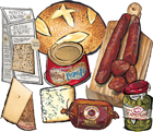 4 Cured Meats & Cheeses Party Spread Customizable Gift Box