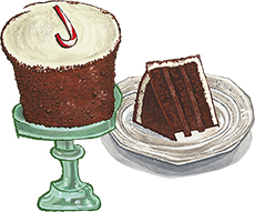 Merry Chocolate Peppermint Layer Cake